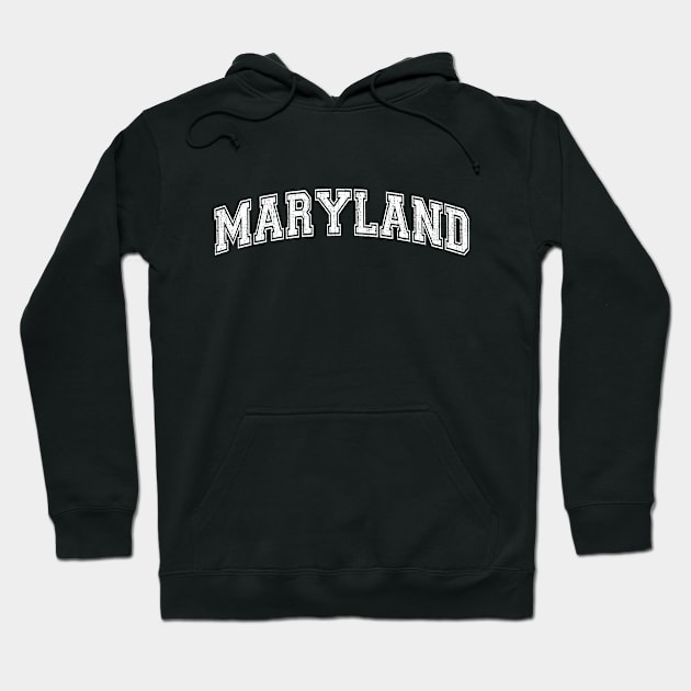 Vintage University-look Maryland Distressed College Design Hoodie by Webdango